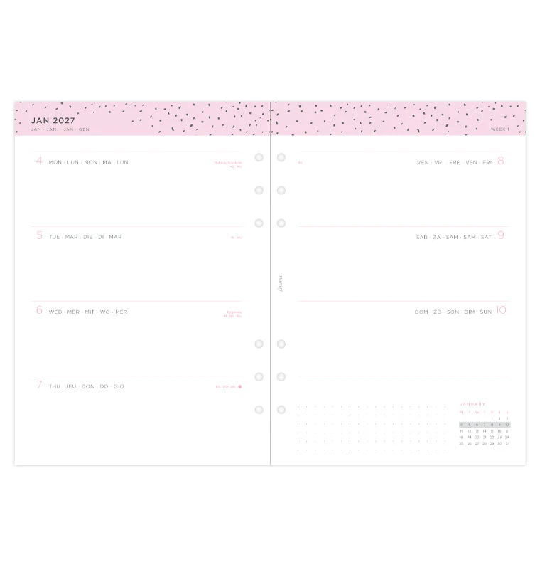 Confetti Week to View Diary - A5 2027 Multilanguage - Image 4