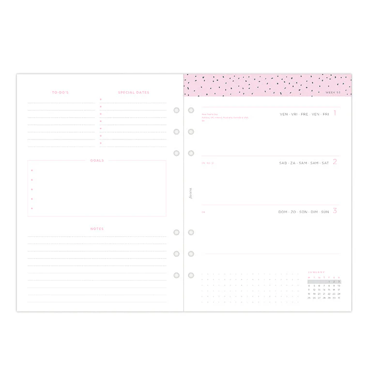 Confetti Week to View Diary - A5 2027 Multilanguage - Image 6