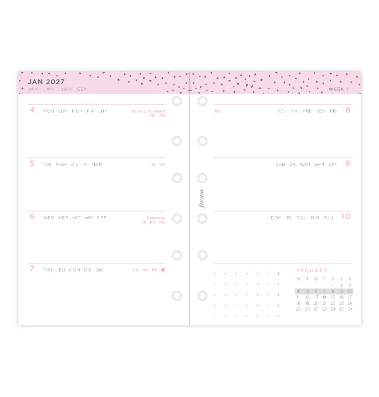Confetti Week to View Diary - Pocket 2027 Multilanguage - Image 4
