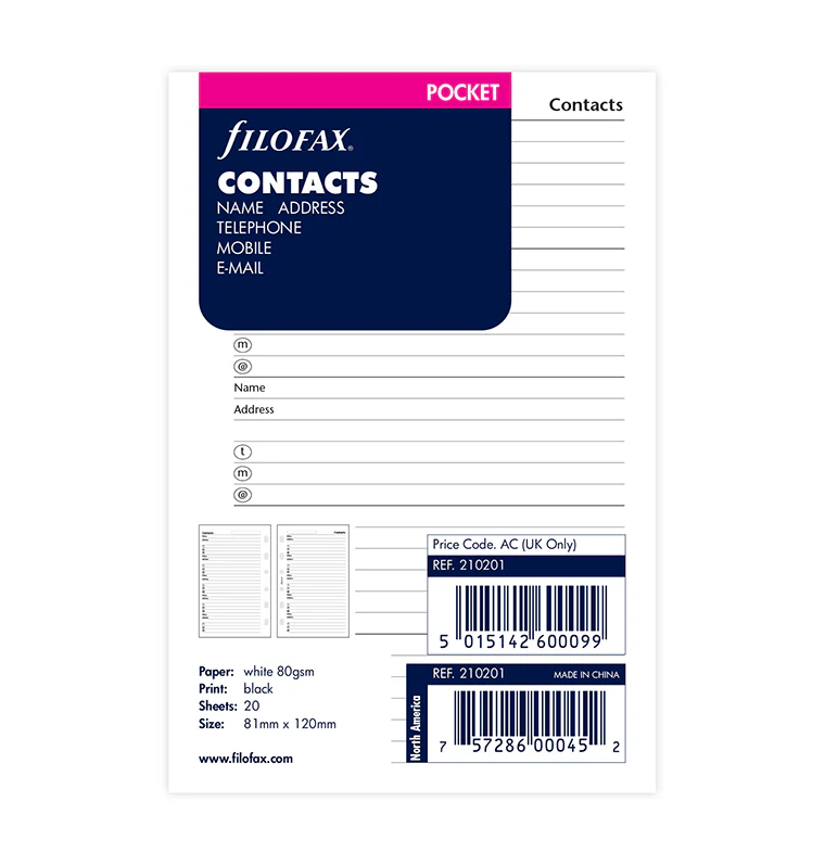 Contacts Refill - Pocket