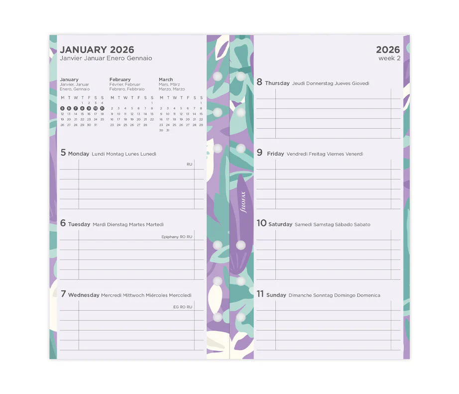 Floral Illustrated Diary Refill Pack - Personal 2026 Multilanguage - Image 4