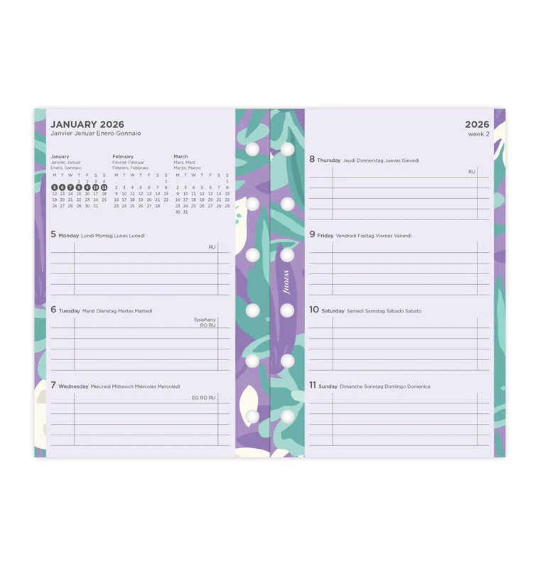 Floral Illustrated Diary Refill Pack - Pocket 2026 Multilanguage - Image 4