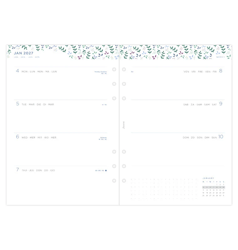 Garden Week On Two Pages Diary - A5 2027 Multilanguage - Image 4