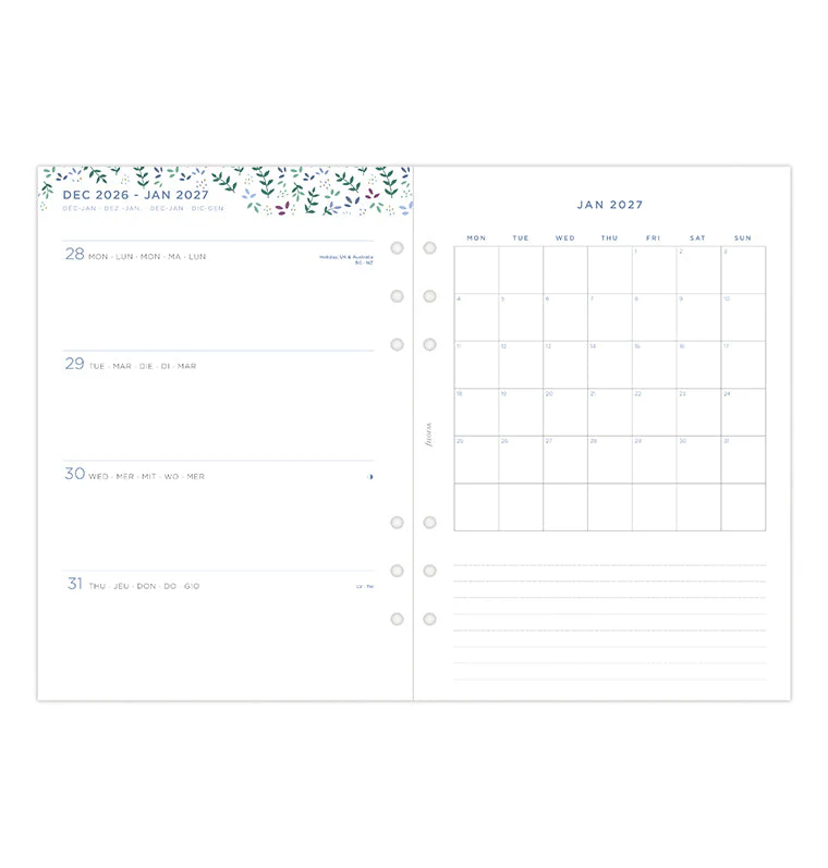 Garden Week On Two Pages Diary - A5 2027 Multilanguage - Image 5