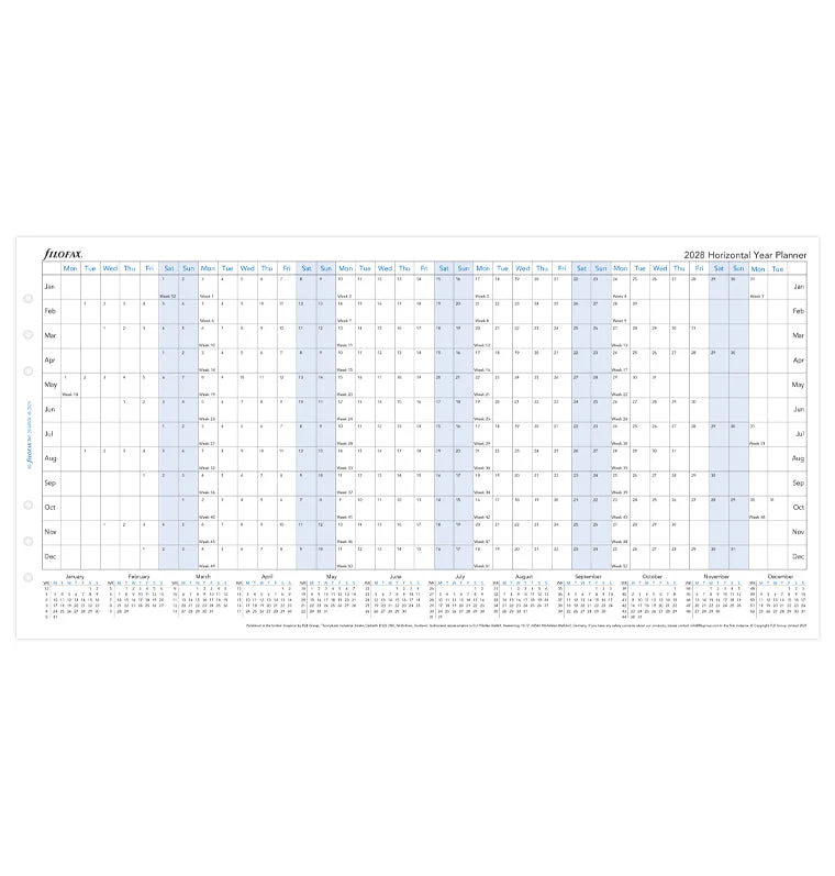 Horizontal Year Planner - A5 2028 English - Image 4