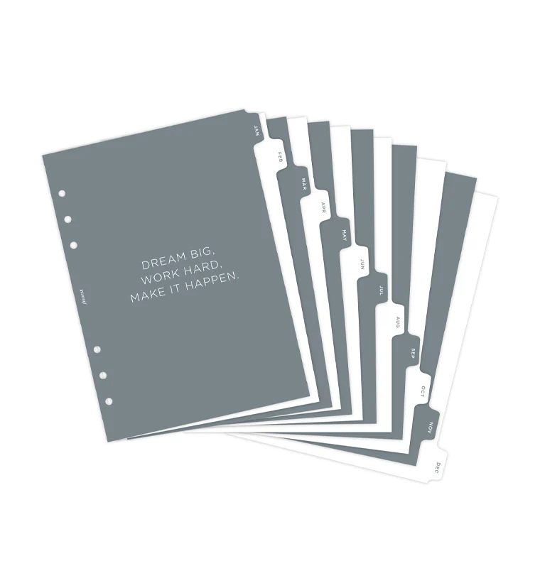 Minimal Monthly A5 Dividers