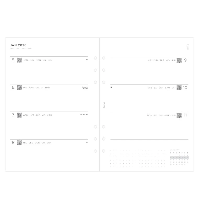 Minimal Week On Two Pages Diary - A5 2026 Multilanguage - Image 4