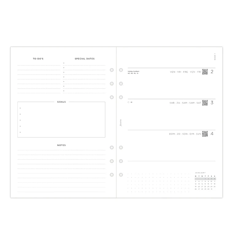 Minimal Week On Two Pages Diary - A5 2026 Multilanguage - Image 7
