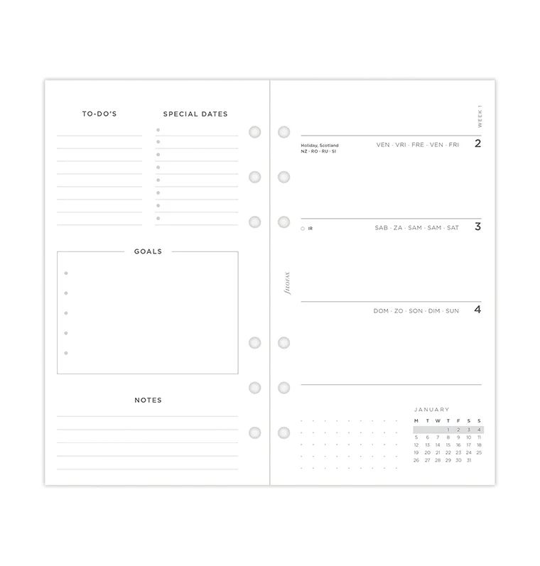 Minimal Week On Two Pages Diary - Personal 2026 Multilanguage - Image 7