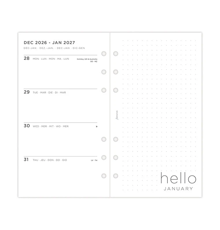 Minimal Week On Two Pages Diary - Personal 2027 Multilanguage - Image 6
