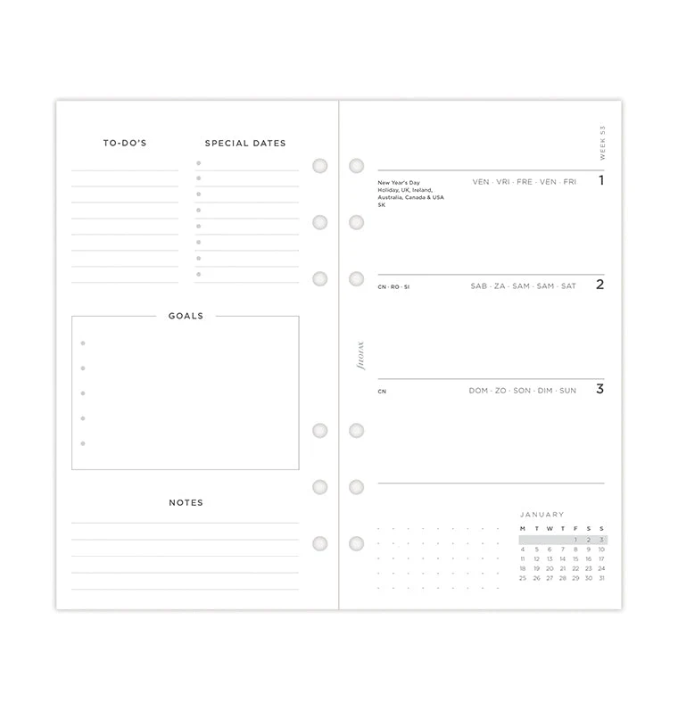 Minimal Week On Two Pages Diary - Personal 2027 Multilanguage - Image 7