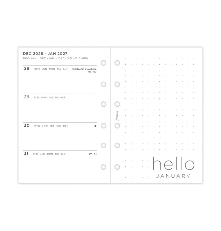 Minimal Week On Two Pages Diary - Pocket 2027 Multilanguage - Image 6
