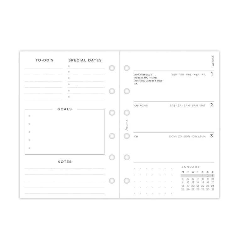 Minimal Week On Two Pages Diary - Pocket 2027 Multilanguage - Image 7