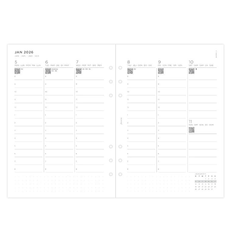 Minimal Week On Two Pages Vertical Diary - A5 2026 Multilanguage - Image 4