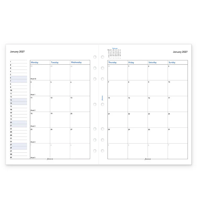 Month On Two Pages Diary - Letter 2027 English - Image 4