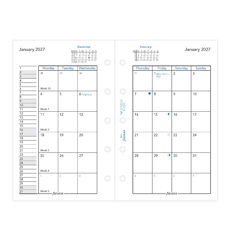 Month On Two Pages Diary - Mini 2027 English - Image 4