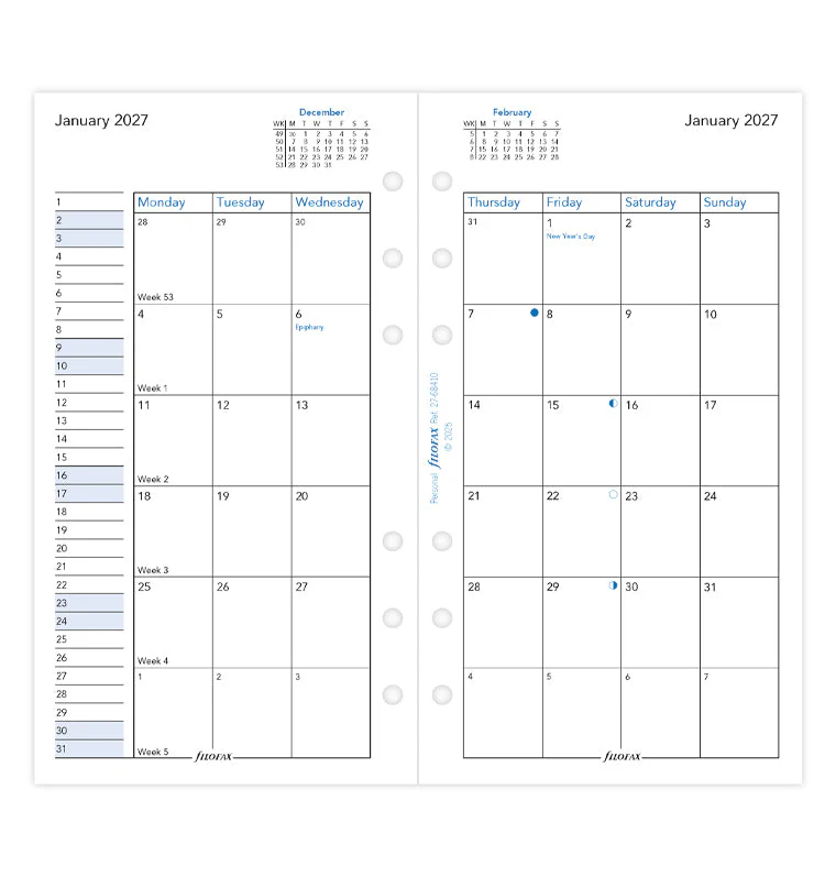 Month On Two Pages Diary - Personal 2027 English - Image 4