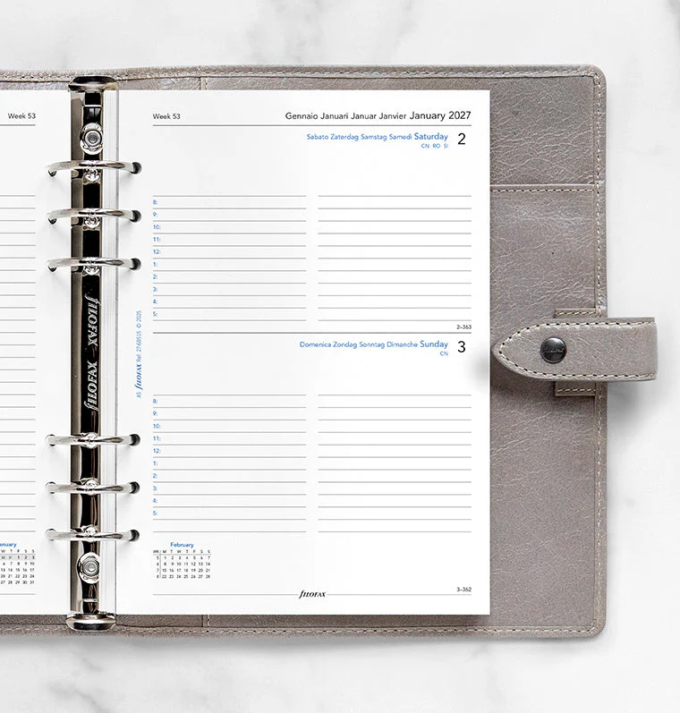 One Day On A Page Diary With Appointments - A5 2027 Multilanguage - Image 2