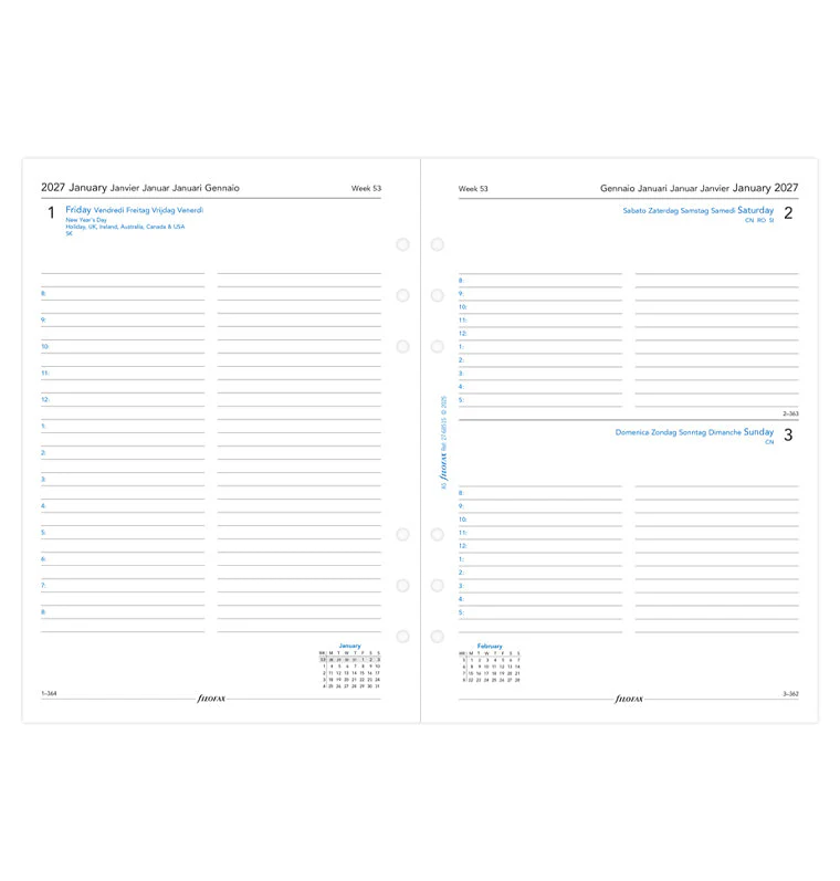One Day On A Page Diary With Appointments - A5 2027 Multilanguage - Image 4