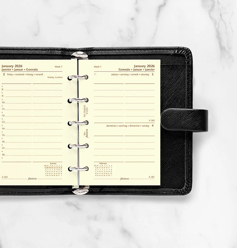 One Day On A Page Diary With Appointments - Mini Cotton Cream 2026 Multilanguage - Image 2