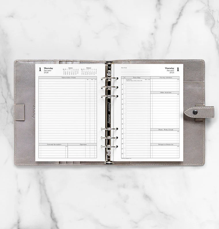 Time Management One Day On Two Pages Diary - A5 2026 English - Image 3