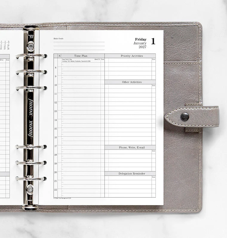 Time Management One Day On Two Pages Diary - A5 2027 English - Image 2
