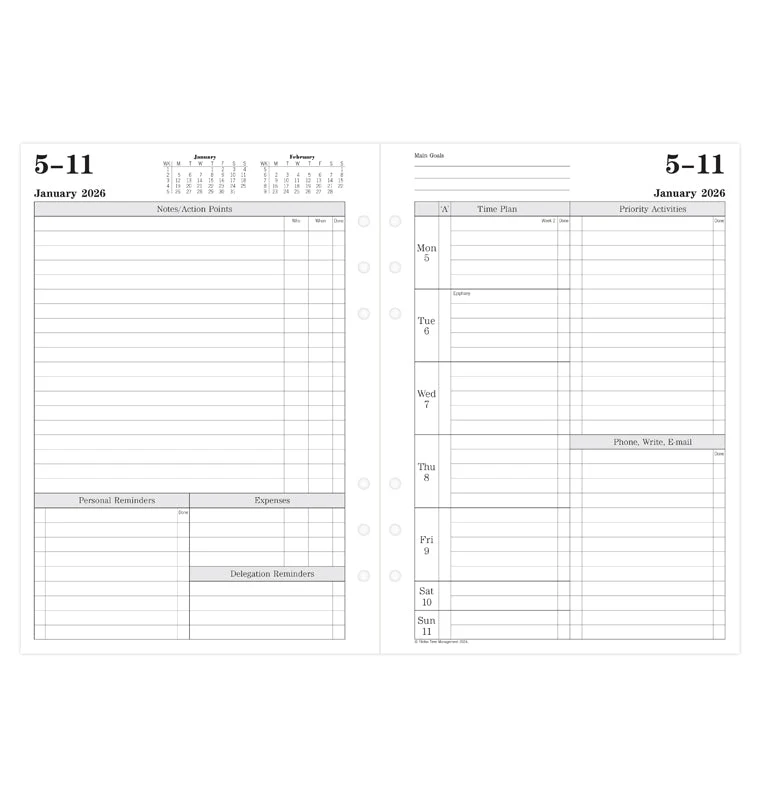 Time Management Week To View Diary - A5 2026 English - Image 4
