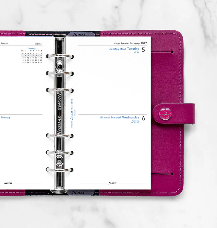 Two Days On One Page Diary - Personal 2027 English/French/German - Image 2