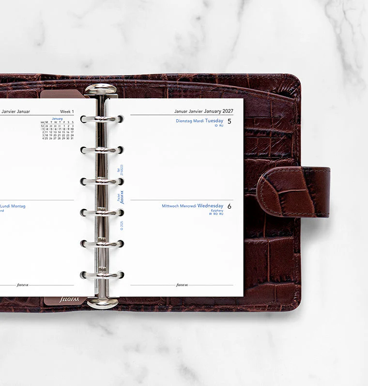 Two Days On One Page Diary - Pocket 2027 English/French/German - Image 2