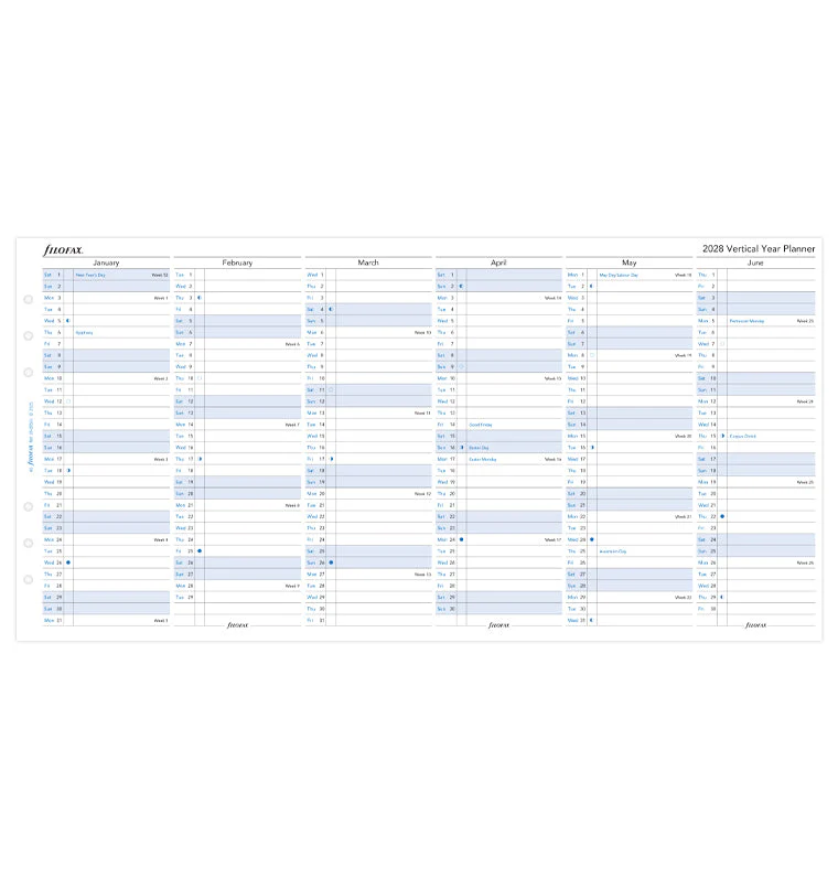 Vertical Year Planner - A5 2028 English - Image 4