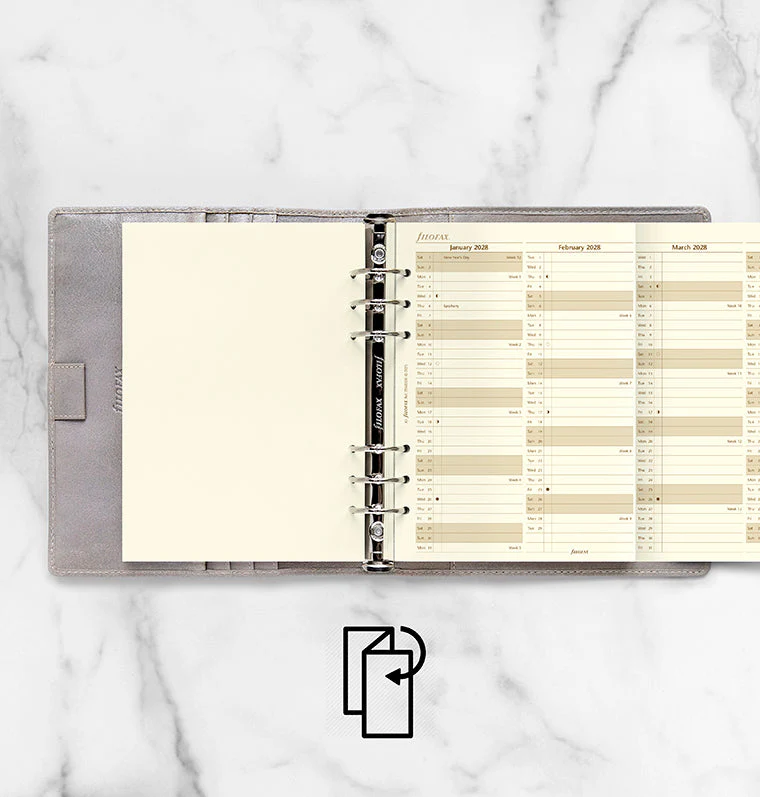 Vertical Year Planner - A5 Cotton Cream 2028 English - Image 3
