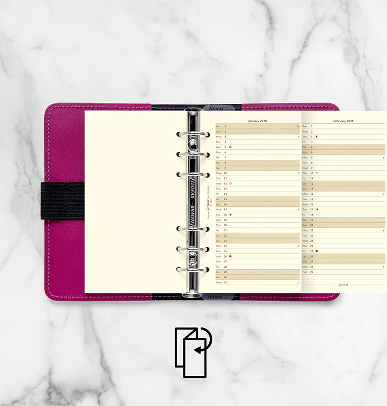 Vertical Year Planner - Personal Cotton Cream 2028 English - Image 3