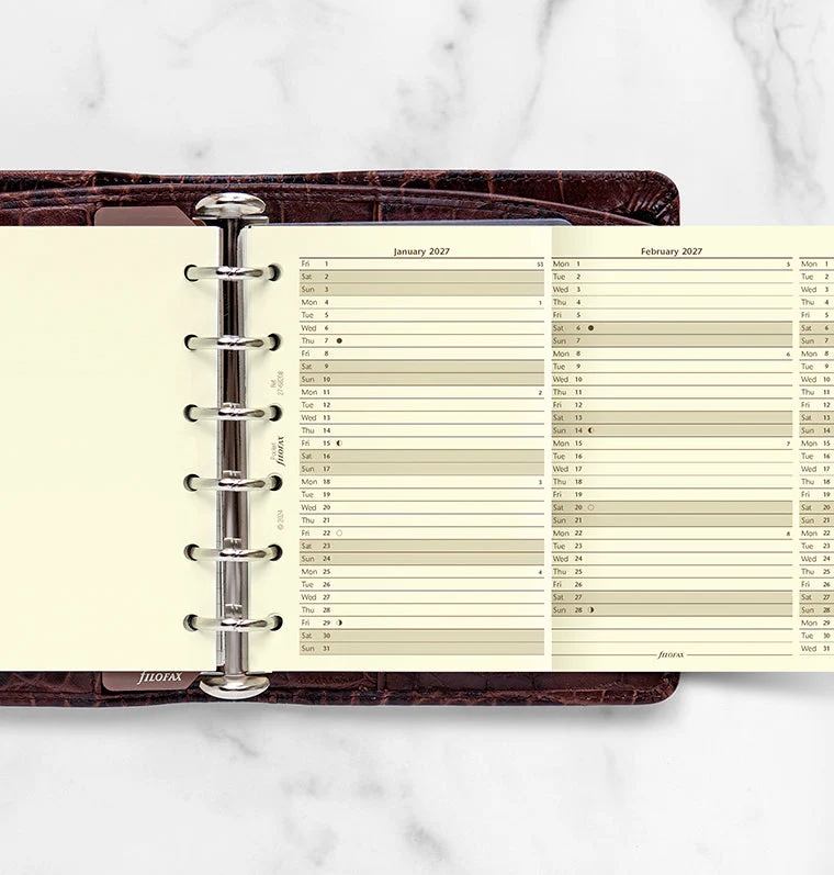 Vertical Year Planner - Pocket Cotton Cream 2027 English - Image 2