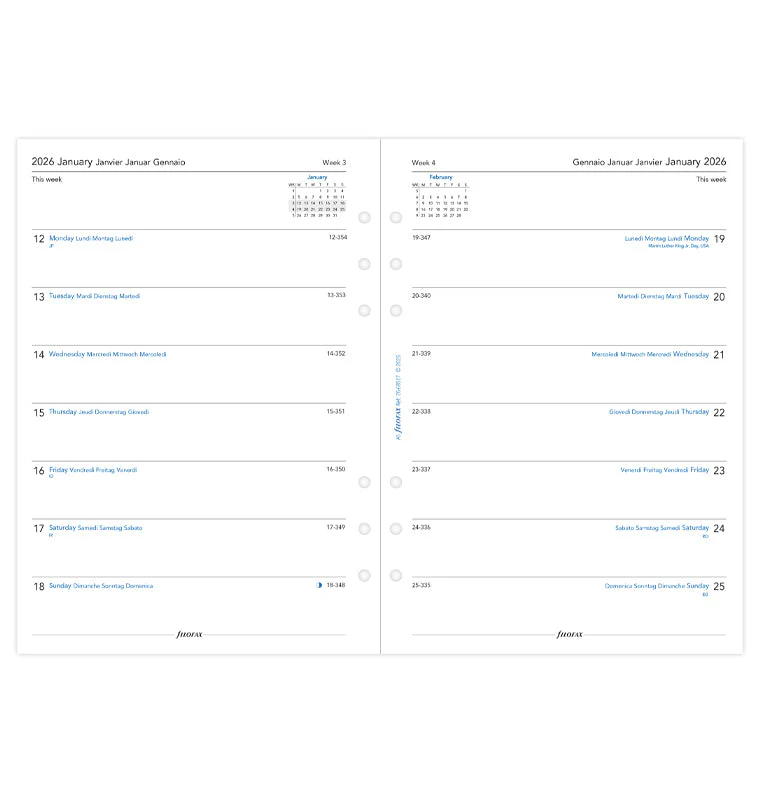 Week On One Page Diary - A5 2026 Multilanguage - Image 4