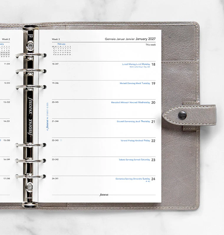 Week On One Page Diary - A5 2027 Multilanguage - Image 2