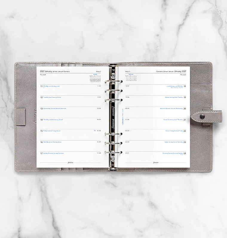 Week On One Page Diary - A5 2027 Multilanguage - Image 3
