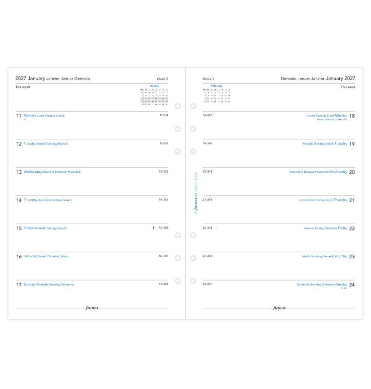 Week On One Page Diary - A5 2027 Multilanguage - Image 4