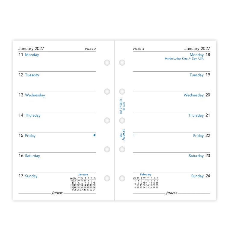 Week On One Page Diary - Mini 2027 English - Image 4