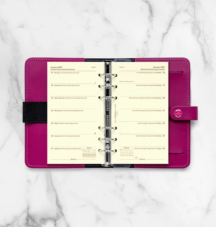 Week On One Page Diary - Personal Cotton Cream 2027 Multilanguage - Image 3