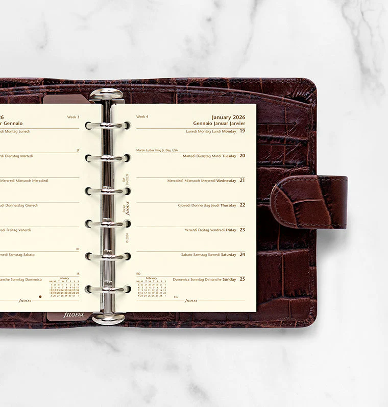 Week On One Page Diary - Pocket Cotton Cream 2026 Multilanguage - Image 2
