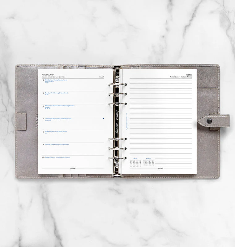 Week On One Page Diary With Notes - A5 2027 Multilanguage - Image 3