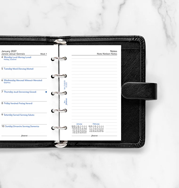 Week On One Page Diary with Notes - Mini 2027 Multilanguage - Image 2