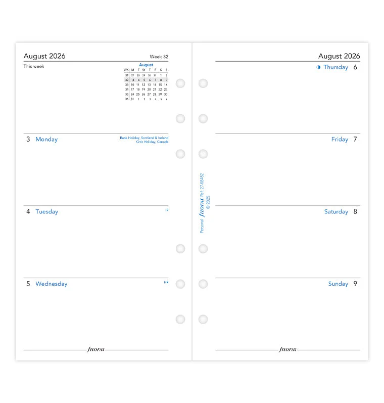 Week On Two Pages Academic Diary - Personal 2026-2027 English - Image 4