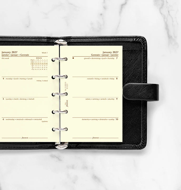 Week On Two Pages Diary - Mini Cotton Cream 2027 Multilanguage - Image 2