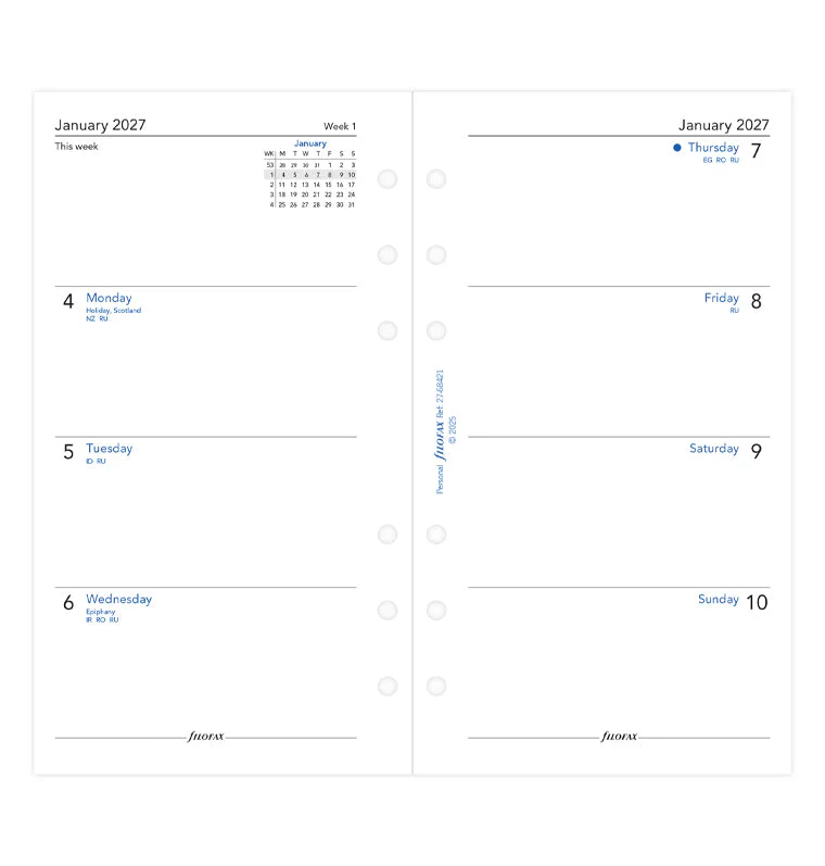 Week On Two Pages Diary - Personal 2027 English - Recycled Paper - Image 4