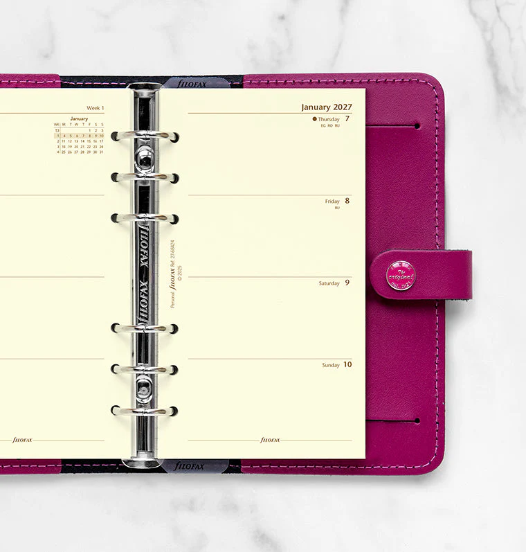 Week On Two Pages Diary - Personal Cotton Cream 2027 English - Image 2
