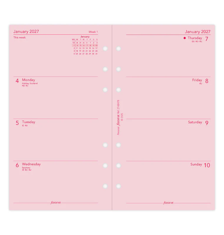 Week On Two Pages Diary - Personal Pink 2027 English - Image 4