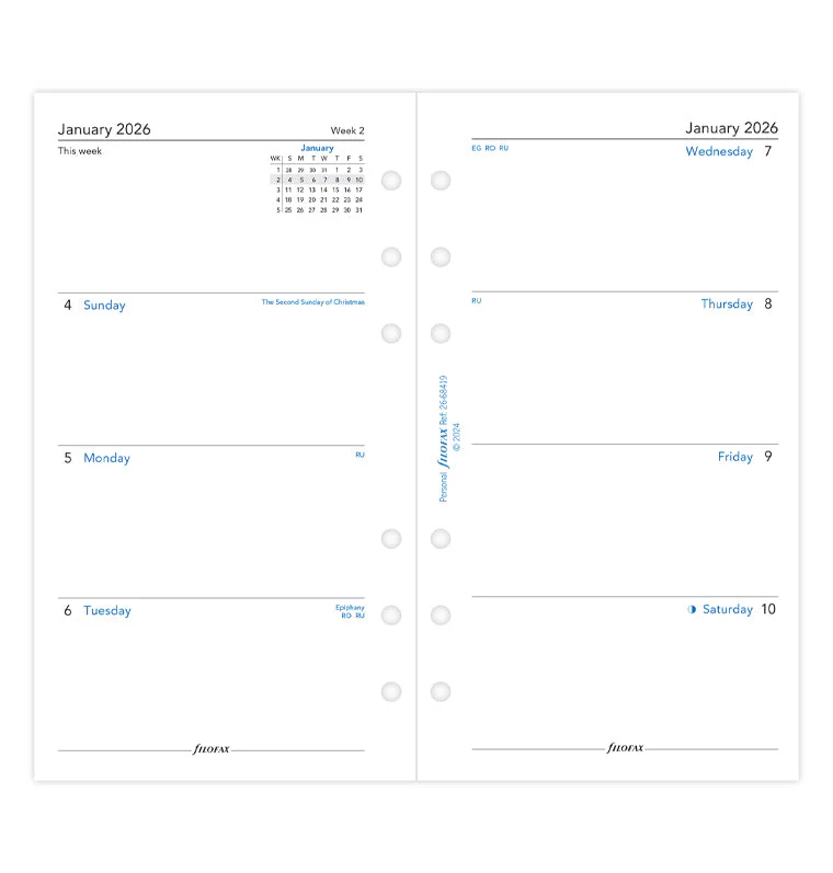 Week On Two Pages Sunday Start Diary - Personal 2026 English - Image 4