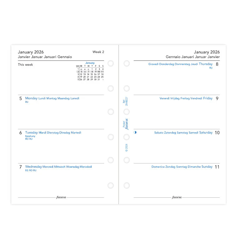 Week On Two Pages Diary - Pocket 2026 Multilanguage - Image 4