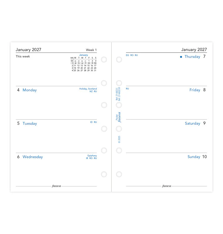 Week On Two Pages Diary - Pocket 2027 English - Image 4